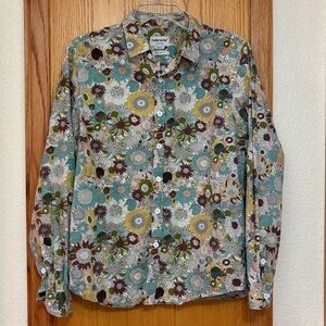 Tunevuse Mens floral button up medium graphic sunflowers